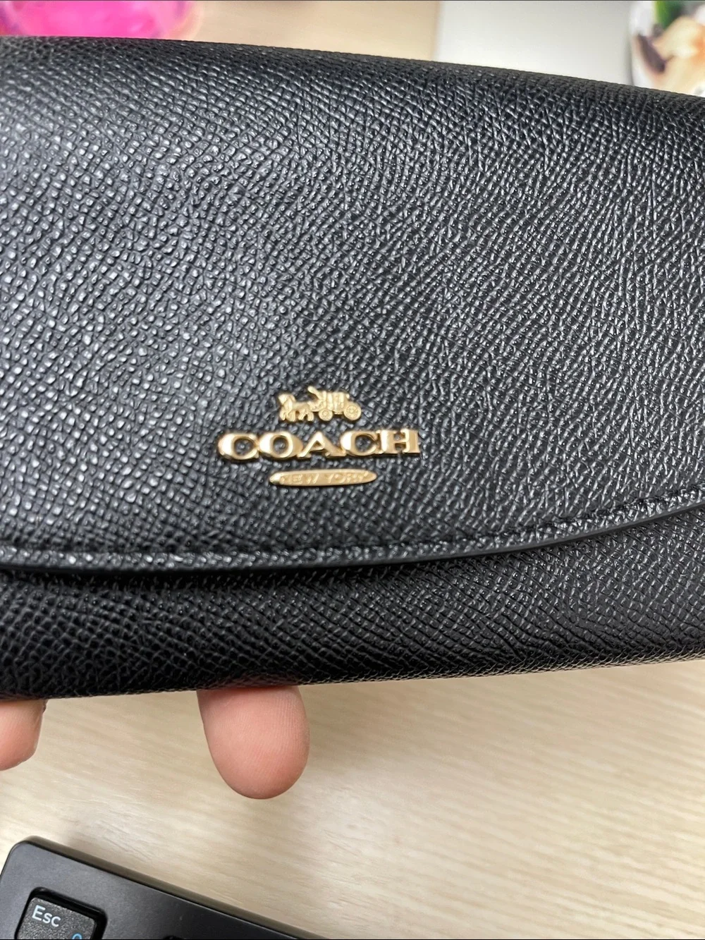 Coach Crossgrain Women’s Leather Slim Envelope Wallet Black NWOT